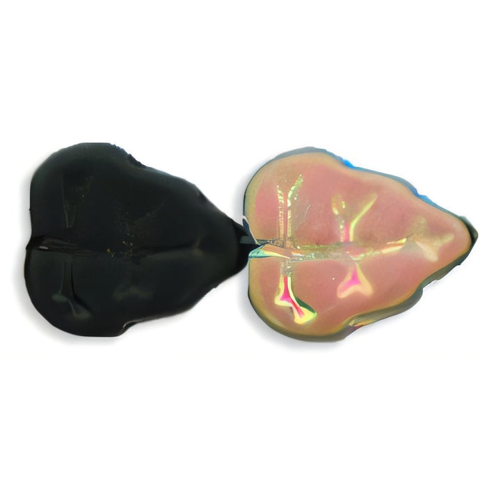 Czech Leaves 10 x 8mm Vertical Hole Matte - Jet - Vitral (25pcs)