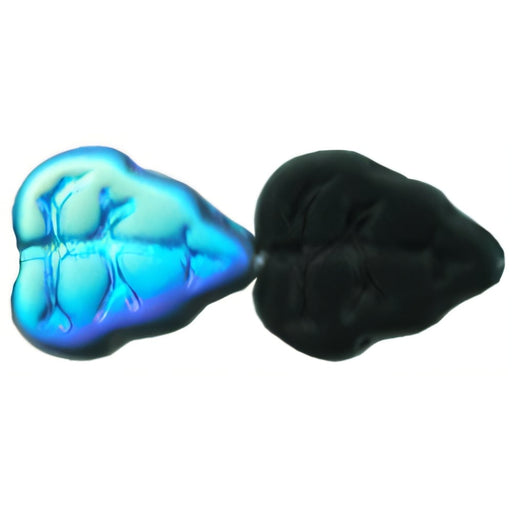 Czech Leaves 10 x 8mm Vertical Hole Matte - Jet AB (25pcs)