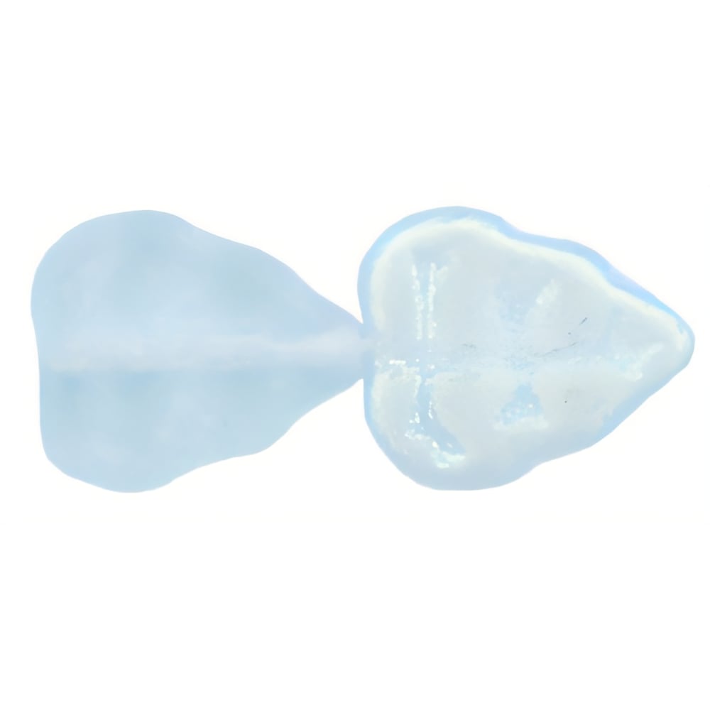 Czech Leaves 10 x 8mm Vertical Hole Matte - Lt Sapphire AB (25pcs)