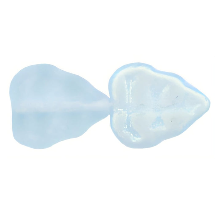 Czech Leaves 10 x 8mm Vertical Hole Matte - Lt Sapphire AB (25pcs)