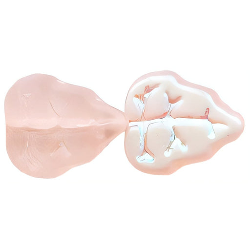 Czech Leaves 10 x 8mm Vertical Hole Matte - Rosaline AB (25pcs)