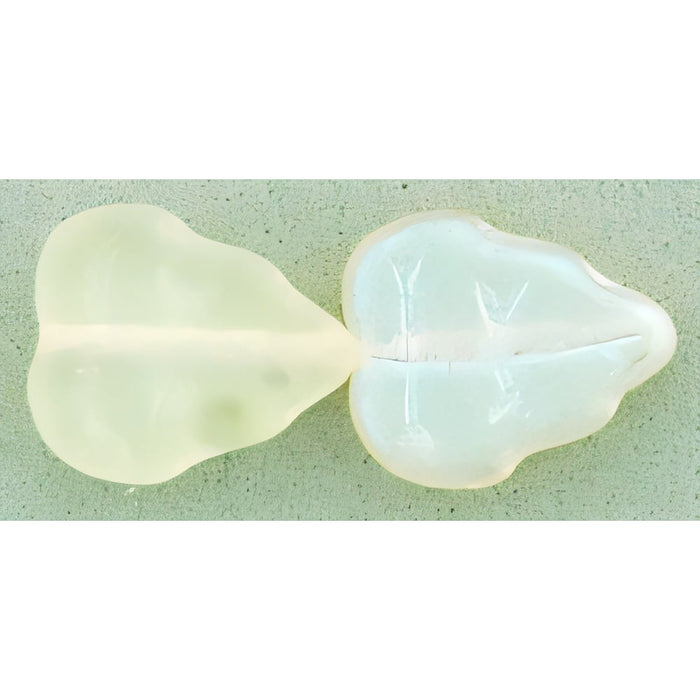 Czech Leaves 10 x 8mm Vertical Hole Matte - Jonquil AB (25pcs)