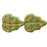 Czech Leaves 10 x 8mm Vertical Hole Turquoise Antique Shimmer (25pcs)