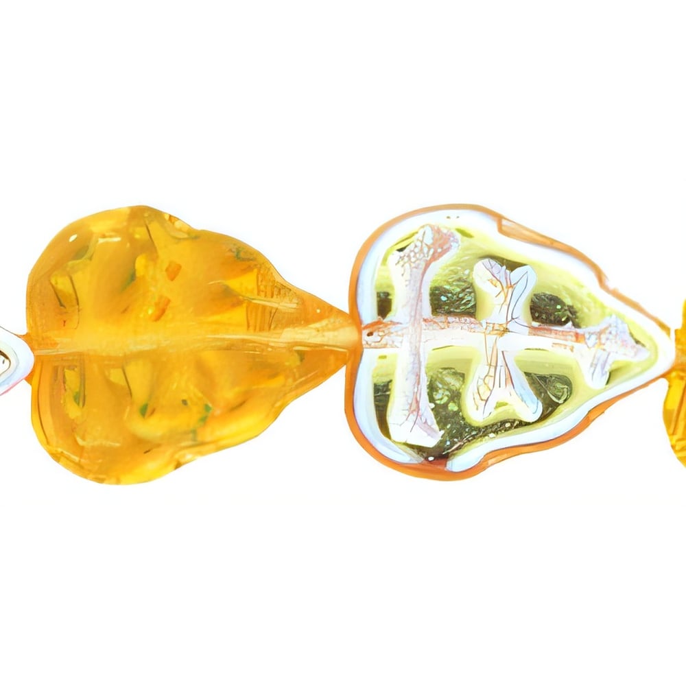 Czech Leaves 10 x 8mm Vertical Hole Topaz AB (25pcs)