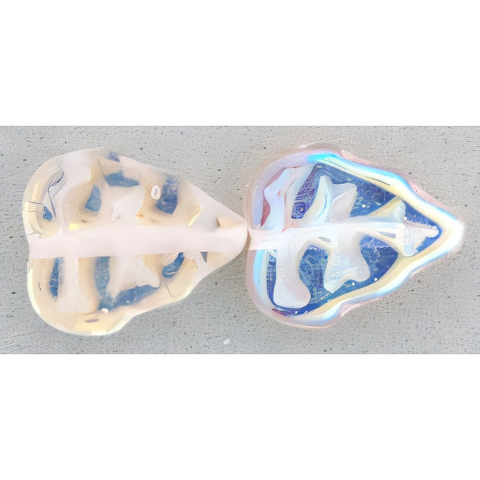 Czech Leaves 10 x 8mm Vertical Hole Rosaline AB (25pcs)