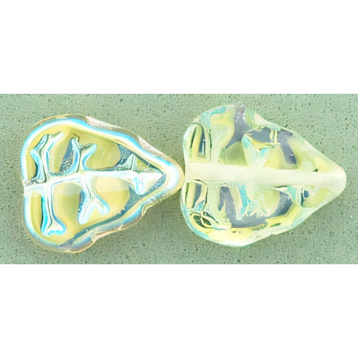 Czech Leaves 10 x 8mm Vertical Hole Jonquil AB (25pcs)