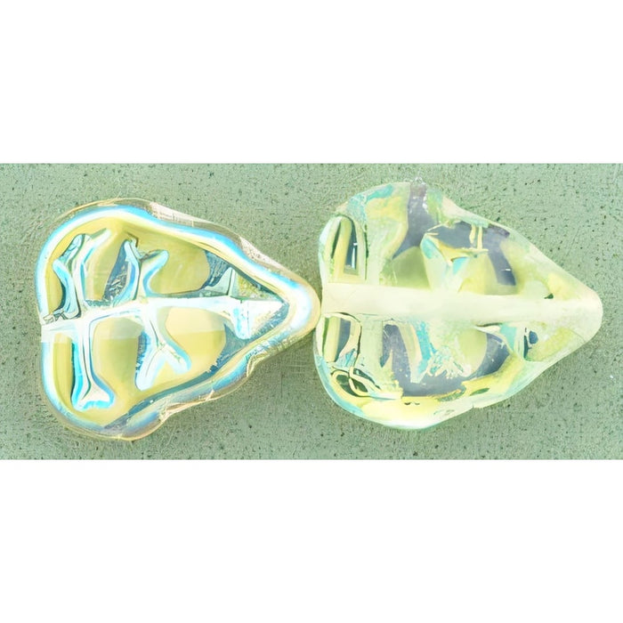 Czech Leaves 10 x 8mm Vertical Hole Jonquil AB (25pcs)