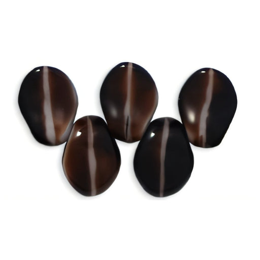 Czech Petals 8 x 6mm Smoky Brown/White (50pcs)