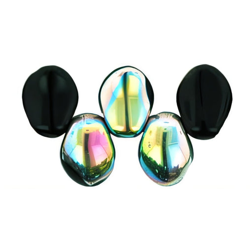 Czech Petals 8 x 6mm Jet - Vitral (50pcs)