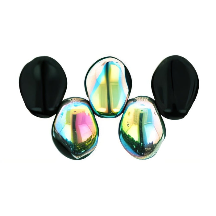 Czech Petals 8 x 6mm Jet - Vitral (50pcs)