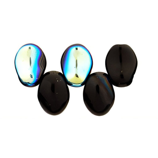 Czech Petals 8 x 6mm Jet AB (50pcs)