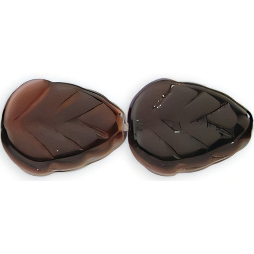 Czech Leaves 10 x 8mm Smoky Brown/White (25pcs)