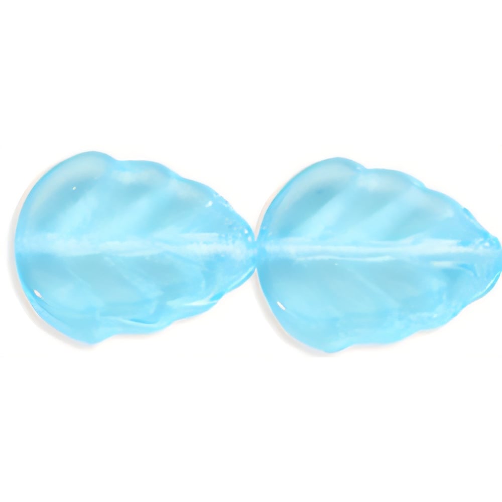 Czech Leaves 10 x 8mm Aquamarine (25pcs)