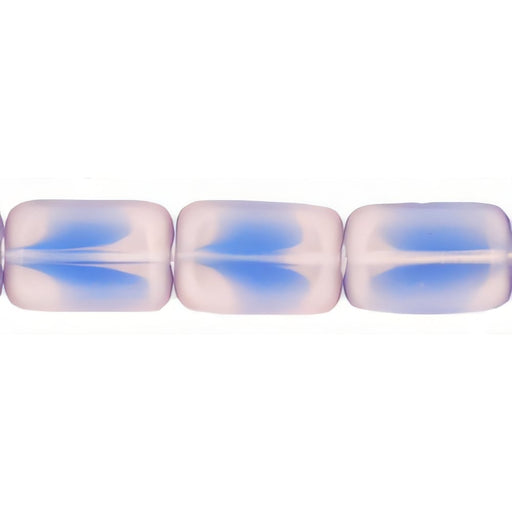 Czech Polished Rectangles 12 x 8mm Lt Pink/Blue (24pcs)