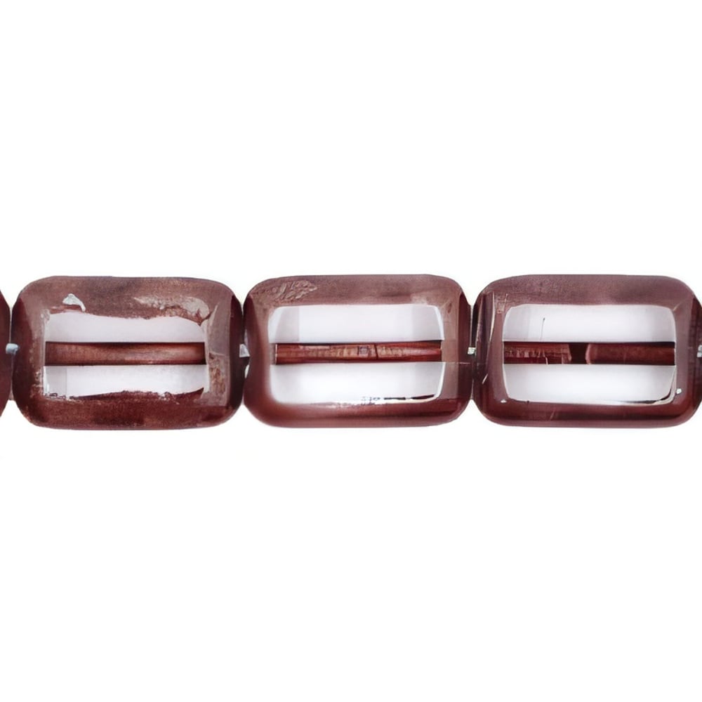 Czech Polished Rectangles 12 x 8mm Crystal - Cocoa Picasso (24pcs)