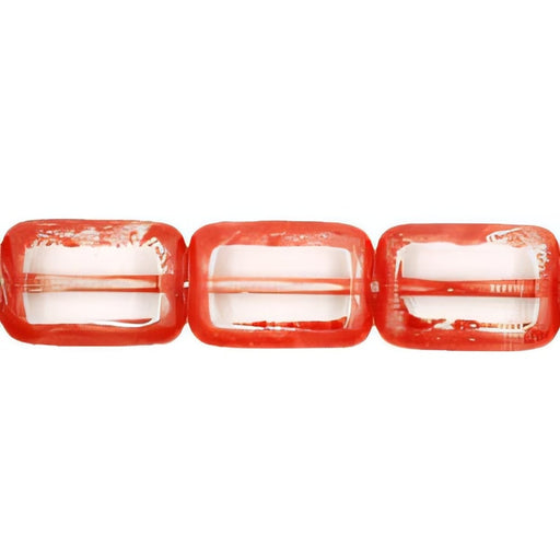 Czech Polished Rectangles 12 x 8mm Crystal - Red Picasso (24pcs)