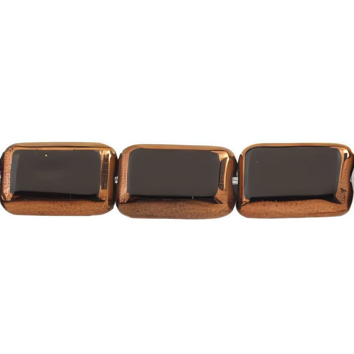 Czech Polished Rectangles 12 x 8mm Patina - Jet (24pcs)