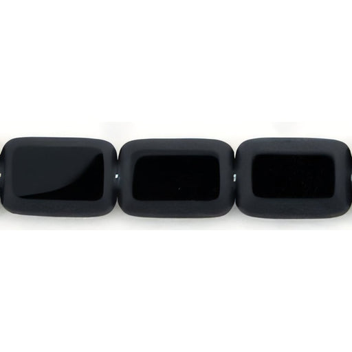 Czech Polished Rectangles 12 x 8mm Matte - Jet (24pcs)