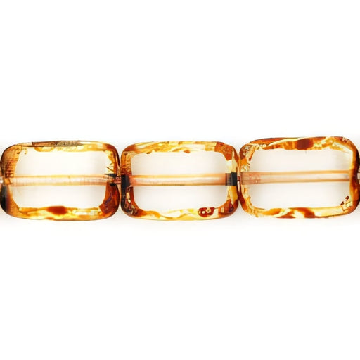 Czech Polished Rectangles 12 x 8mm Crystal - Picasso (24pcs)