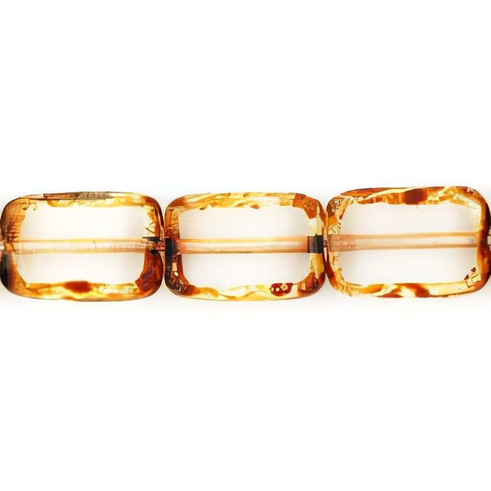 Czech Polished Rectangles 12 x 8mm Crystal - Picasso (24pcs)