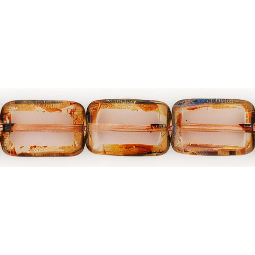 Czech Polished Rectangles 12 x 8mm Lt Amethyst - Picasso (24pcs)