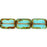 Czech Polished Rectangles 12 x 8mm Aquamarine - Picasso (24pcs)
