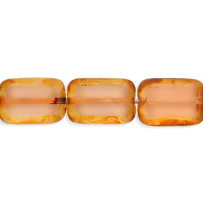 Czech Polished Rectangles 12 x 8mm Rosaline - Picasso (24pcs)