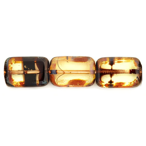 Czech Polished Rectangles 12 x 8mm Jonquil Tortoise - Picasso (24pcs)