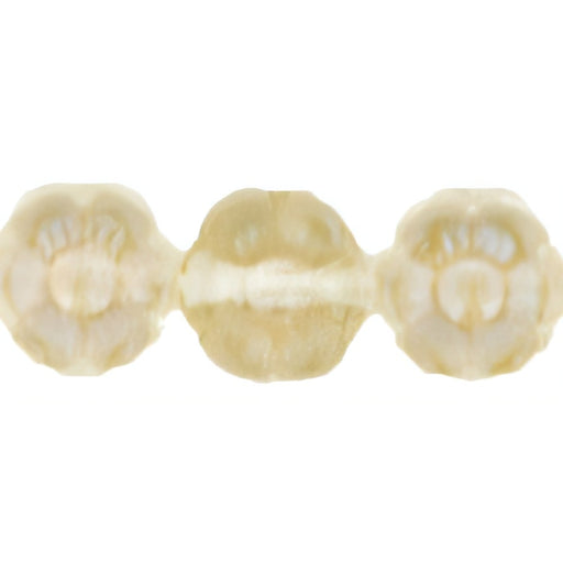 Czech Flowers 7 x 4mm Luster Iris - Lt Topaz (50pcs)