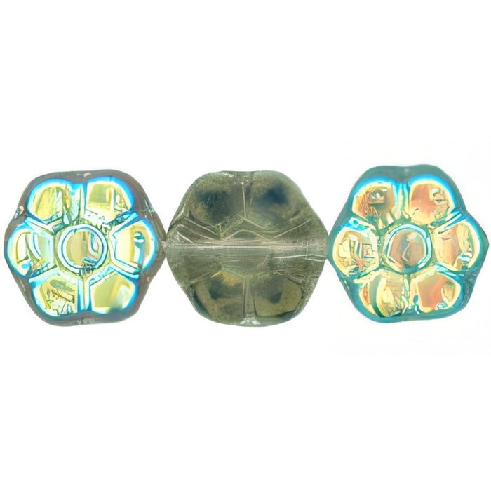 Czech Flowers 8 x 4mm Black Diamond AB (25pcs)