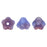 Czech Baby Bell Flowers 6 x 4mm Blue Raspberry Swirl (50pcs)