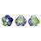 Czech Baby Bell Flowers 6 x 4mm Dual Coated - Blueberry/Green Tea (50pcs)