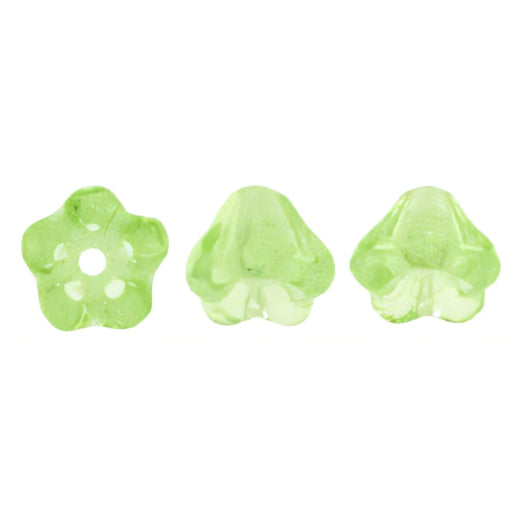 Czech Baby Bell Flowers 6 x 4mm Peridot (50pcs)