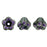 Czech Baby Bell Flowers 6 x 4mm Polychrome - Orchid Aqua (50pcs)