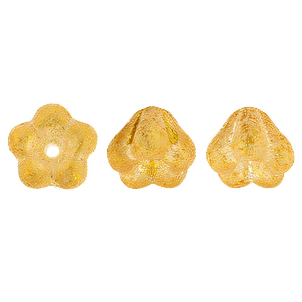 Czech Baby Bell Flowers 6 x 4mm Honey Shimmer Crystal (50pcs)