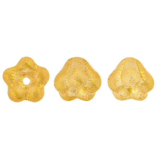 Czech Baby Bell Flowers 6 x 4mm Honey Shimmer Milky Pink (50pcs)