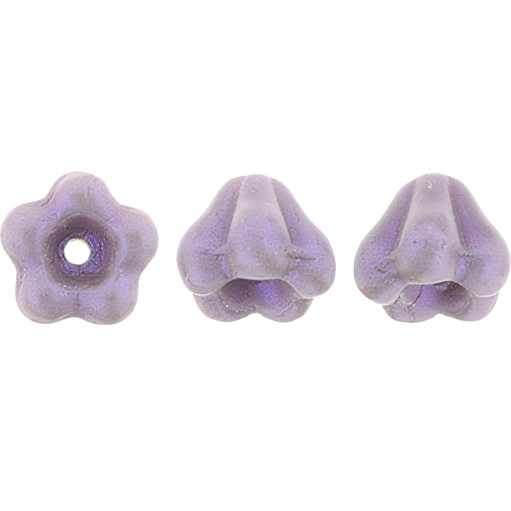 Czech Baby Bell Flowers 6 x 4mm Opalescent Amethyst (50pcs)