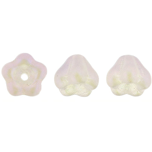 Czech Baby Bell Flowers 6 x 4mm Opalescent Milky Pink (50pcs)