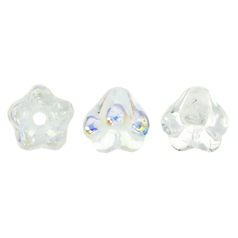 Czech Baby Bell Flowers 6 x 4mm Crystal AB (50pcs)