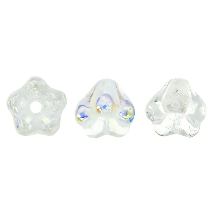 Czech Baby Bell Flowers 6 x 4mm Crystal AB (50pcs)