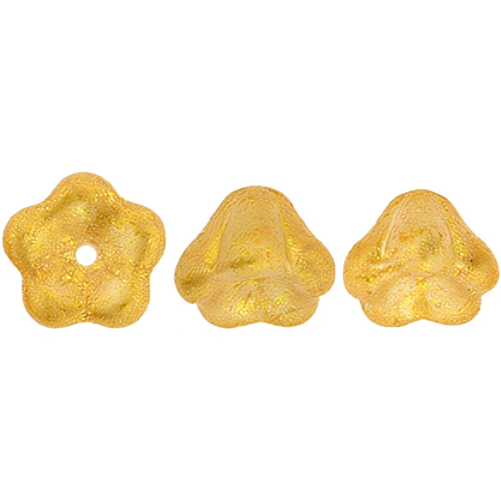 Czech Bell Flowers 8 x 6mm Honey Shimmer Milky Pink (25pcs)