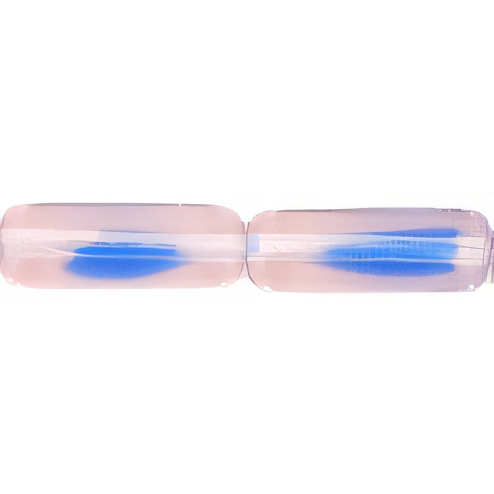 Czech Long Tubes 14 x 4mm Lt Pink/Blue (25pcs)