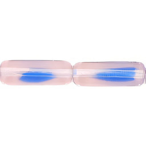 Czech Long Tubes 14 x 4mm Lt Pink/Blue (25pcs)