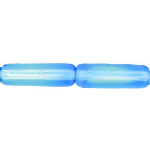 Czech Long Tubes 14 x 4mm Blue/Lt Green (25pcs)