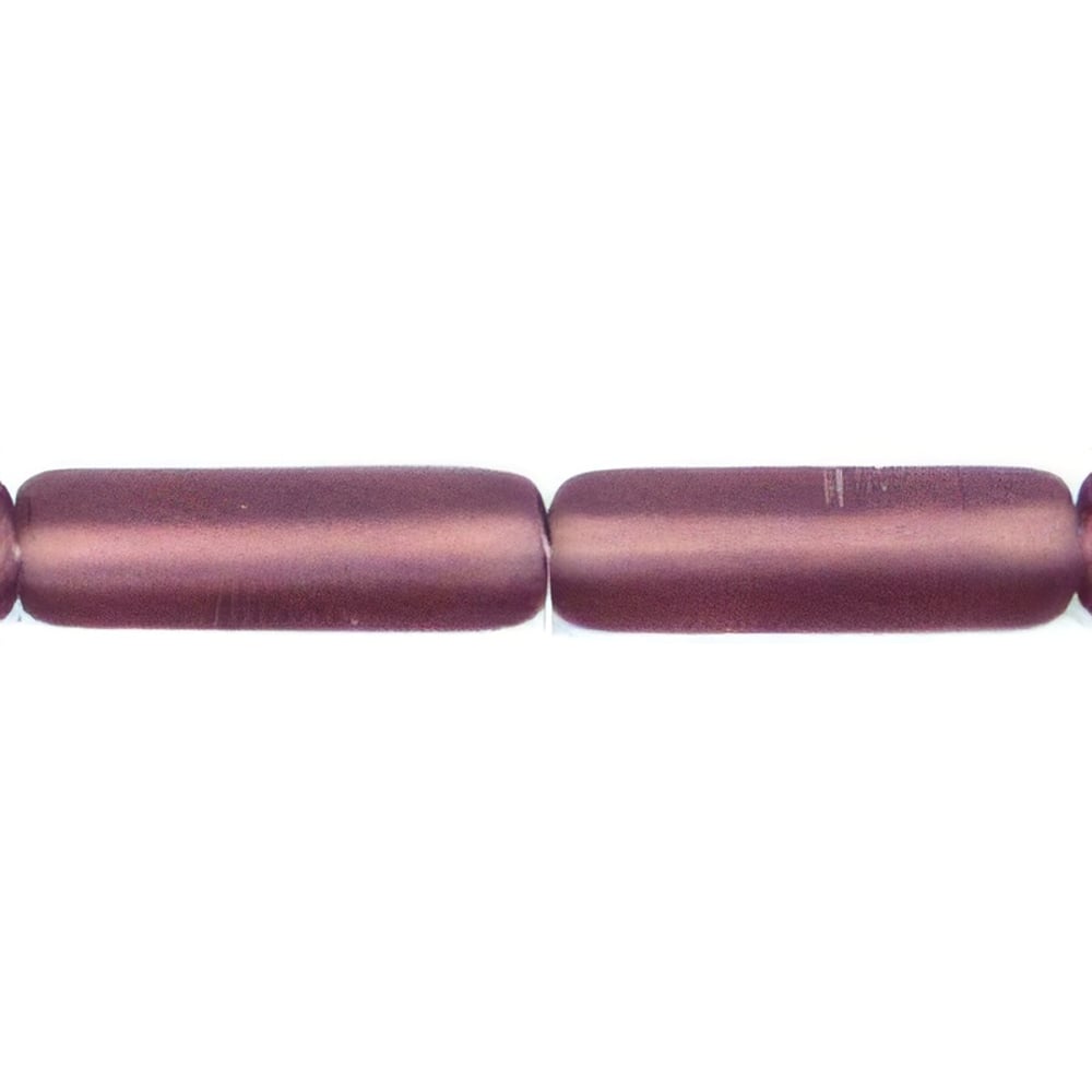 Czech Long Tubes 14 x 4mm Matte - Med Amethyst (25pcs)