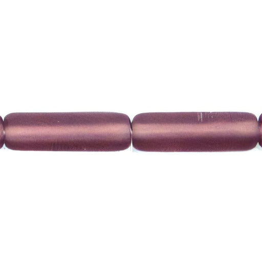 Czech Long Tubes 14 x 4mm Matte - Med Amethyst (25pcs)