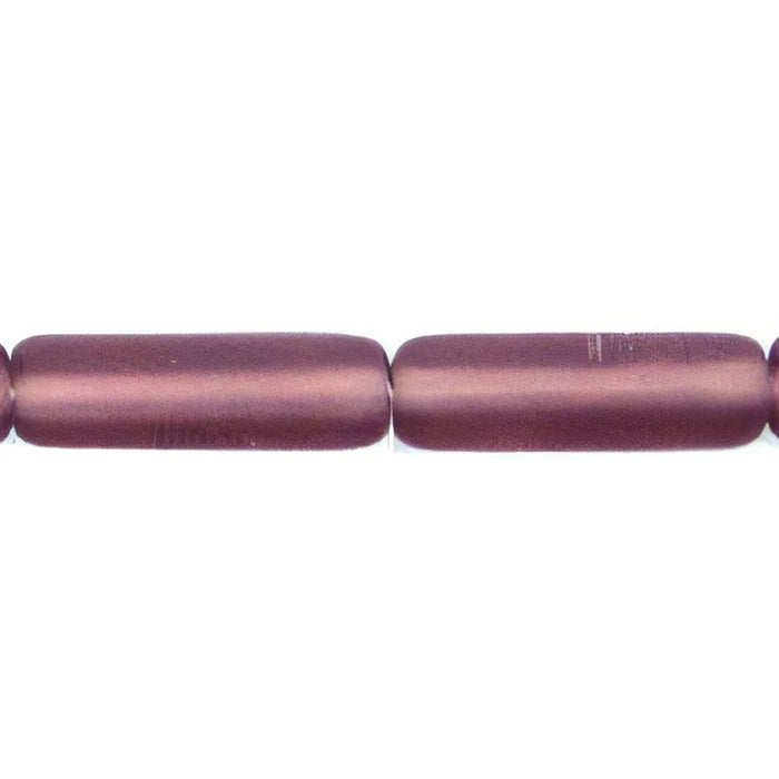 Czech Long Tubes 14 x 4mm Matte - Med Amethyst (25pcs)