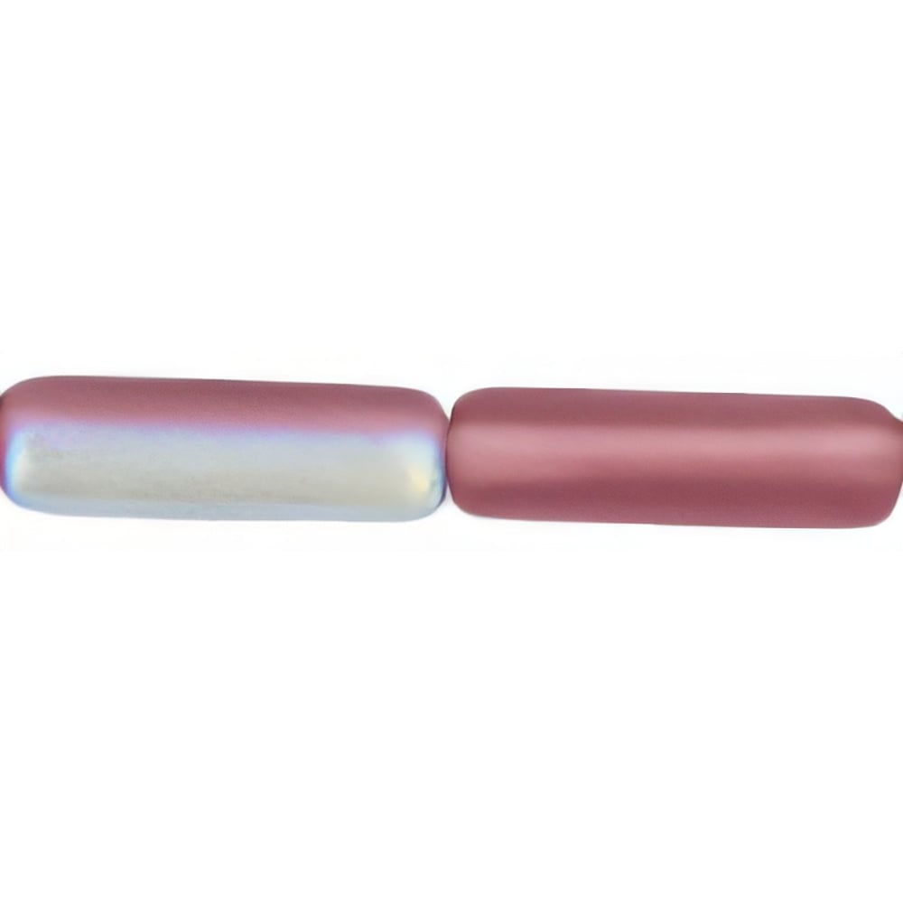 Czech Long Tubes 14 x 4mm Matte - Med Amethyst AB (25pcs)