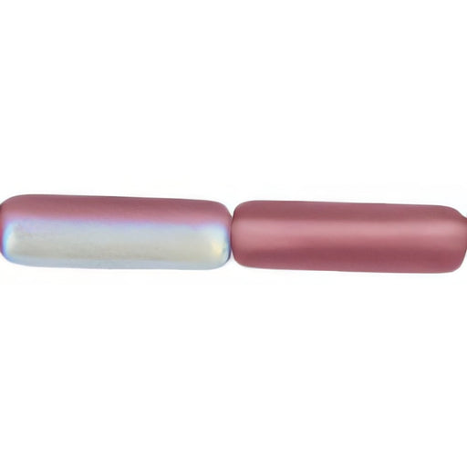 Czech Long Tubes 14 x 4mm Matte - Med Amethyst AB (25pcs)