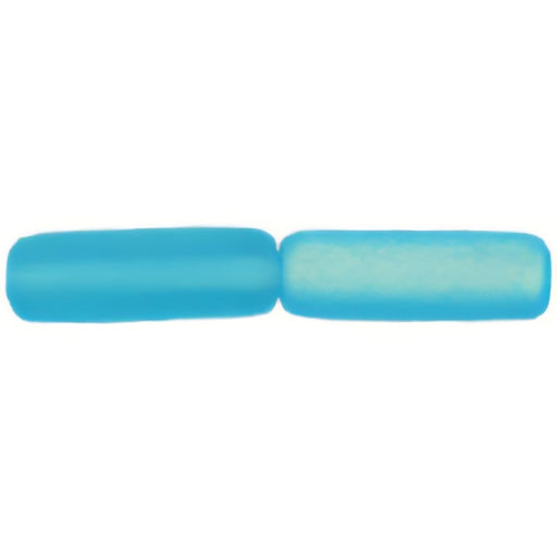 Czech Long Tubes 14 x 4mm Matte - Aquamarine AB (25pcs)